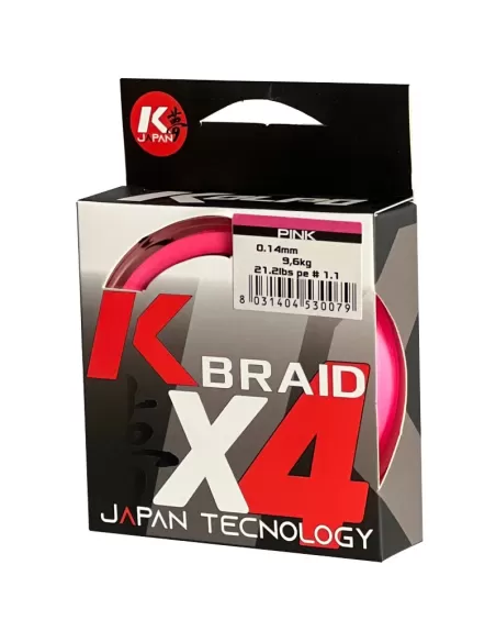 Kolpo K Braid X4 Trecciato Premium Quality 300 mt Pink Fluo