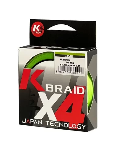 Kolpo K Braid X4 Trecciato Premium Quality 300 mt Lime Fluo
