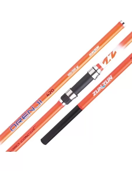 Zun Zun Orenji Canna da Pesca Surfcasting Carbonio 3 Sezioni