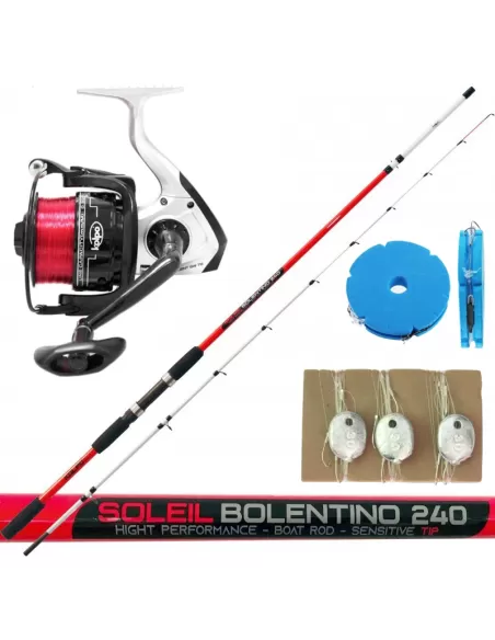 Kit de pesca en Bolentino Canna Mulinello y Lenze