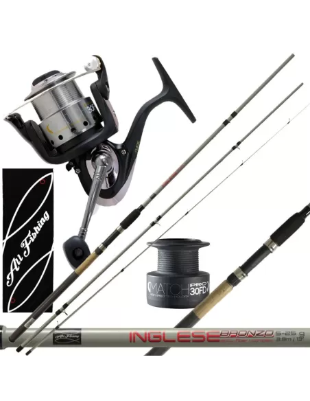 Todo caña y carrete pesca kit inglés rápido