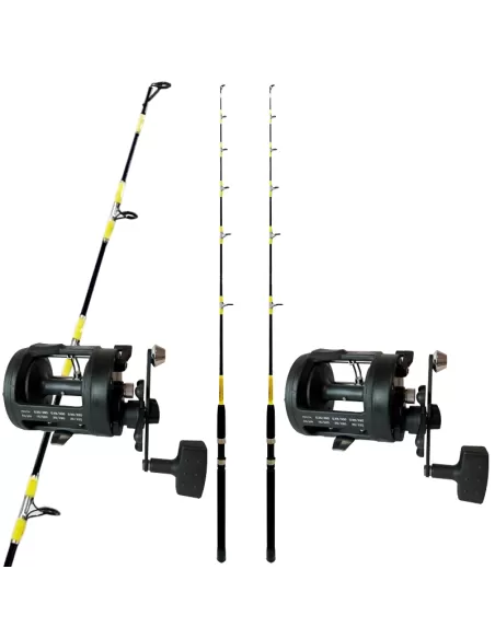 Combo Pesca Trolling Costero Doble 2 Cañas 2 Carretes