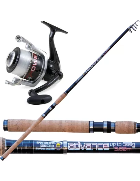 Kit de pesca caña Advance + potencia Vigor + alambre de fondo