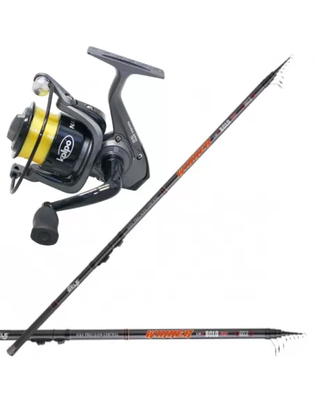Kit de pesca boloñesa de carbono varilla 6mt y carrete de pesca con alambre
