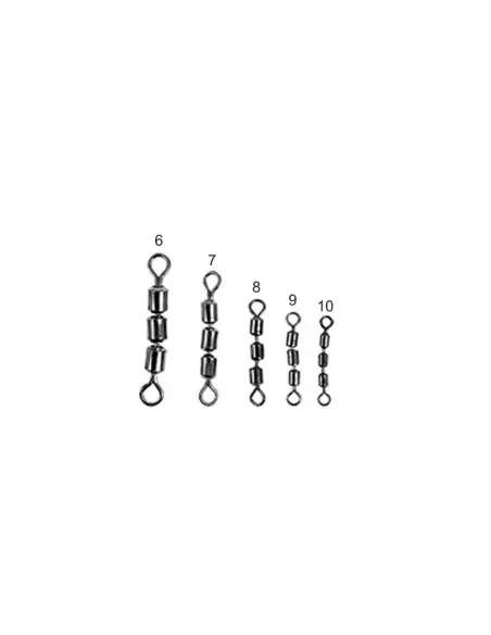Eslabón giratorio de la pesca Triple balanceo 12 PC