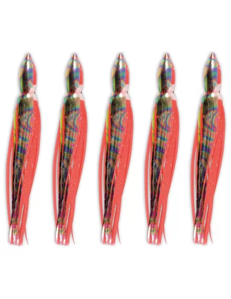 LINEAEFFE pulpo rojo silicona pesca 5 piezas