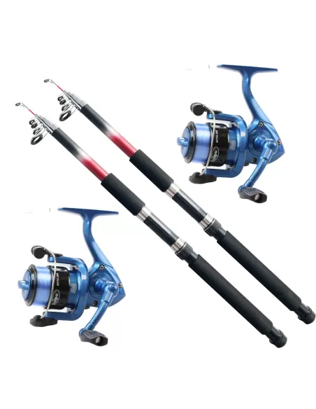 Kolpo Kit Universal Pesca Spinning Bolognese Bottom 2 Cañas 2 Carretes