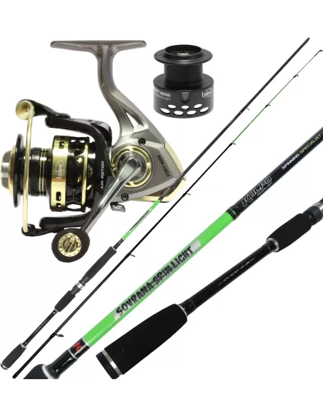 Kolpo Canna Spinning en Carbono 2 25g Yory carrete 2500 14 Rodamientos