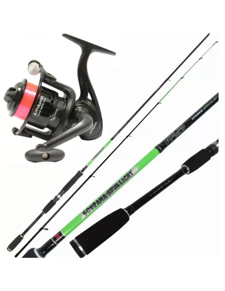 Kolpo Kit Spinning Light Barrel Slim en carrete de carbono y alambre