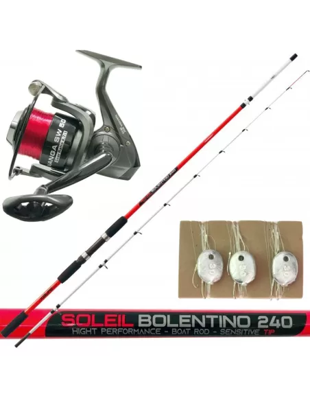Kolpo Kit Pesca Bolentino Completa Carrete Varilla y Lenze