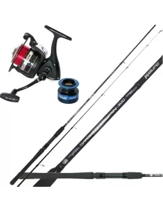 Kit de pesca Spinning Barra de carbono 3 mt Carrete 10 Rodamientos 