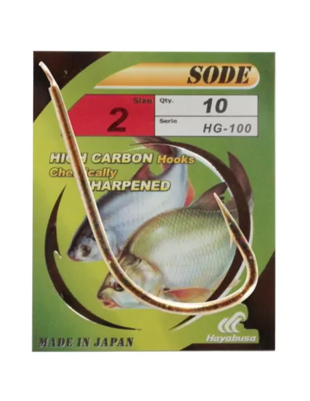 Hayabusa HG-100 Anzuelos de Pesca Oro Alto Carbono Micro Barb 10 piezas