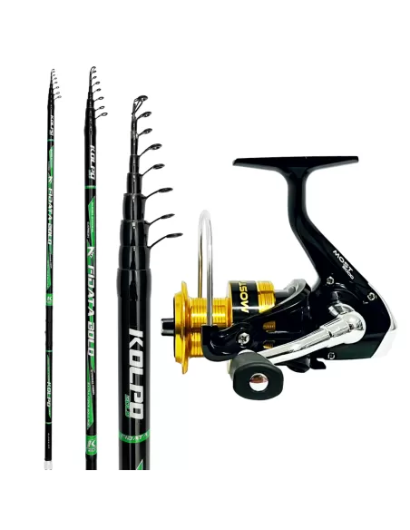 Kolpo Bolognese Fishing Kit Caña Fidata en carbono de alto módulo + Carrete Most 4bb