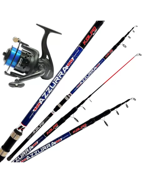 Kit de Pesca Kolpo Surfcasting con Caña Hasta 180 gr + Carrete y Sedal