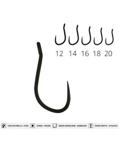 Maver MV-R 1318 Feeder Anzuelos de Pesca con anilla torcida hacia dentro y estructura súper resistente 20uds