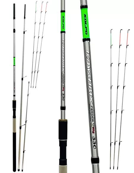 Kolpo Kmathrix Feeder en carbono de alto módulo 50 gr fino con 3 puntas de carbono Cañas Kolpo Feeder Ledgering