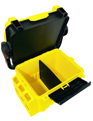 Estuche profesional para zona de trucha Kolpo con compartimentos y portacañas Kolpo Fishing Cases
