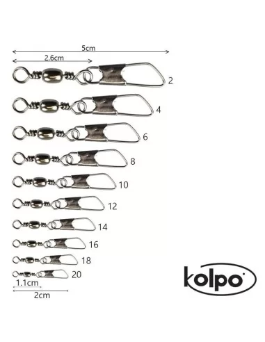 Kolpo Girelle Pesca Barilotto con Moschettone 12 pz