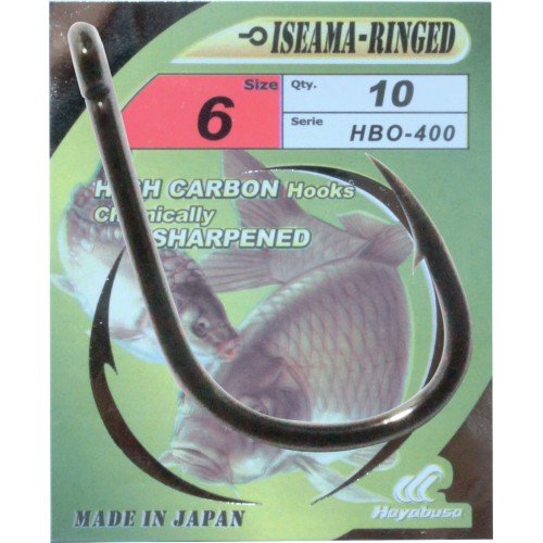 Hayabusa HBO-400 Anzuelos de pesca con ojal de alto carbono 10 piezas Hayabusa