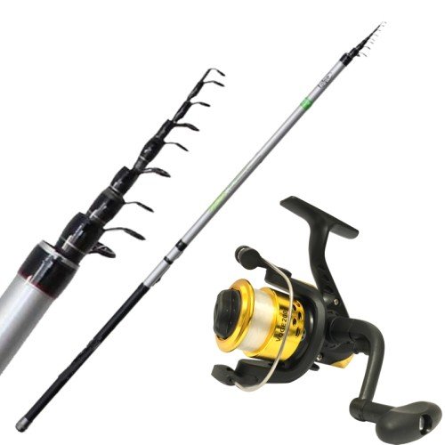 Combo Trout Lake Reed Carbon Reel 4 Rodamientos y Alambre All Fishing