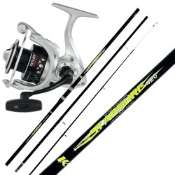 Kit Surfcasting Barrel 3 sections Reel With Coil Aluminum