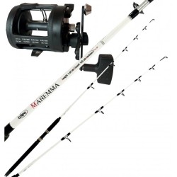 Shore Trolling Fishing Kit with Fishing Rod 15 30 lb and Rotating Reel