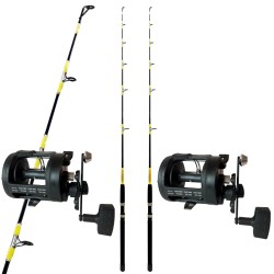 Double Coastal Trolling Fishing Combo 2 Fishing Rods 2 Reels
