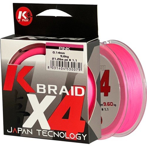 Kolpo K trenza X4 trenzado calidad premium 300 mt rosa Fluo Kolpo