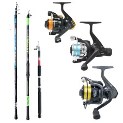 Kit Reeds and Fishing Reels 3 Rods 3 Reels