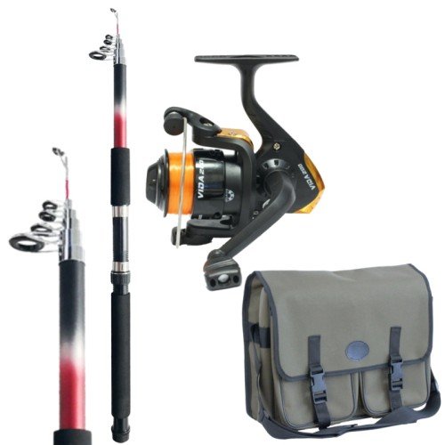 Kit de pesca Spinning Travel Rod 2.70 Alambre de carrete y bolsa Kolpo