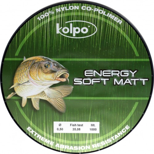 Pesca línea energía suave mate especial carpa Kolpo 1000mt Kolpo