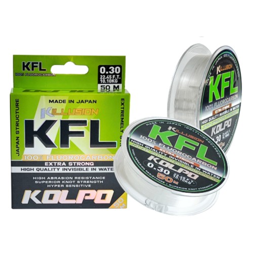 Kolpo KFL Fluorocarbono Invisible en Agua con Alta Resistencia 50 mt Kolpo - Pescaloccasione