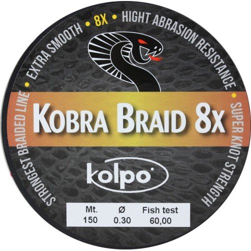 Trenza trenza de 8 filamentos Kobra Kolpo amarillo 150 mt Kolpo