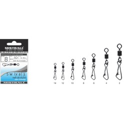 Mistrall Rolling Swivels with Snap Hook 10 pcs