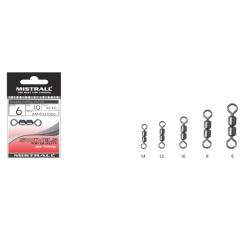 Mistrall Double Fishing Rolling Swivels 10 piezas Mistrall - Pescaloccasione