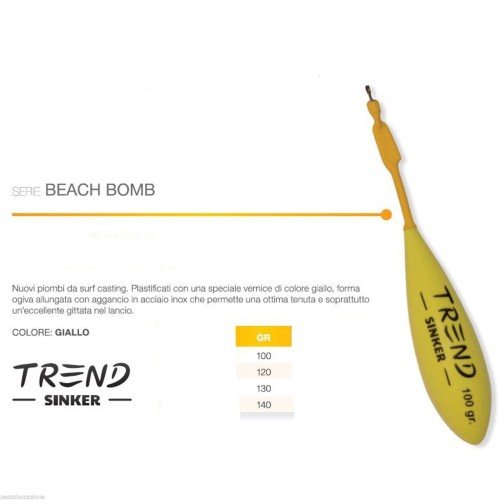 Plomo de playa surfcasting bomba amarillo tendencia Surf Casting Trend Sinker