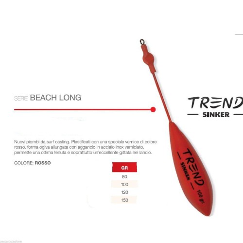 Plomo de surfcasting playa larga rojo tendencia Surf Casting Trend Sinker