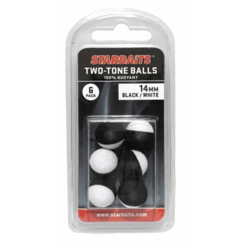 Starbaits boilies 14 mm dos colores, negro, blanco Starbaits