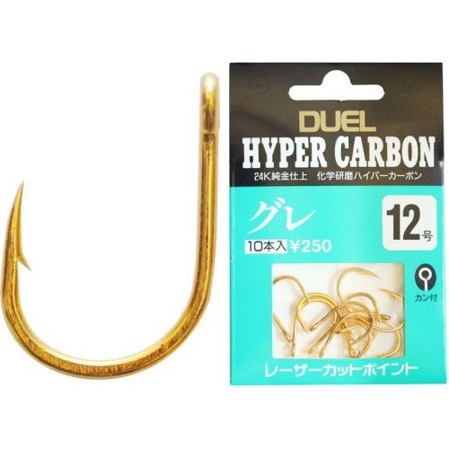 Pescado ganchos duelo Hyper carbono serie K378 oro con caña corta ojete Duel
