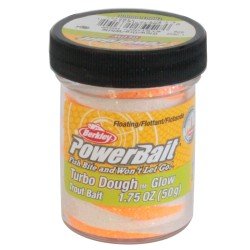 Berkley Powerbait Glitter Trout Bait Batter para Trout Turbo Glow White Orange