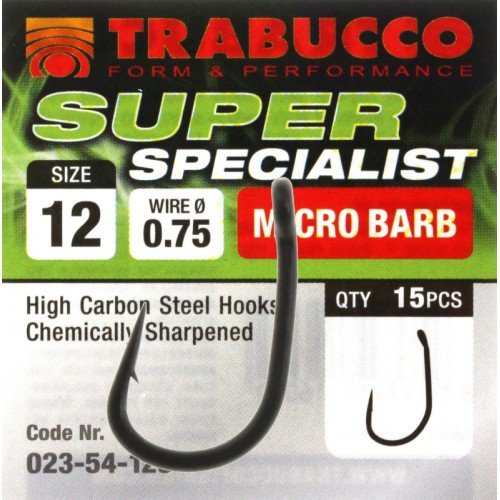 Fish hooks Trabucco Super especialista Micro Barb Equipo, cañas de pescar y carretes de pesca